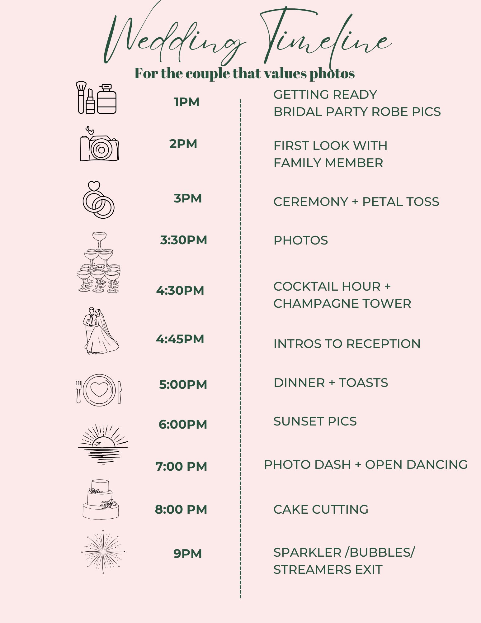 free downloadable Wedding timeline